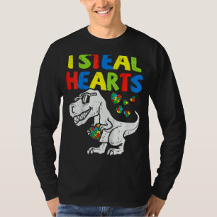 Camiseta Eu Roubo Corações Quebra-cabeça Autismo Sensibiliz