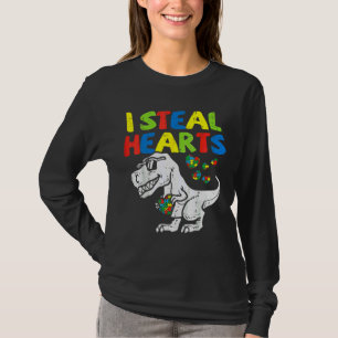 Camiseta Eu Roubo Corações Quebra-cabeça Autismo Sensibiliz