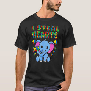 Camiseta Eu Roubo Corações Quebra-Cabeça Elefante Conscient