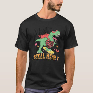 Camiseta Eu Roubo Corações Trex Ama Meu Dinossauro Leopardo