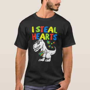 Camiseta Eu Roubo Corações Trex Dinossauro Conscientização