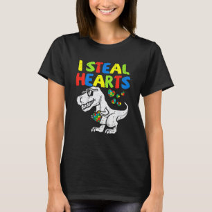 Camiseta Eu Roubo Corações Trex Dinossauro Conscientização