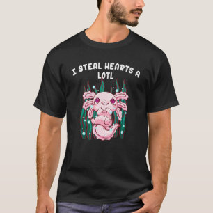 Camiseta Eu Roubo Corações Um Engraçado Axolotl Humor Salam