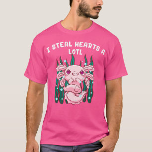 Camiseta Eu Roubo Corações Um Engraçado Axolotl Humor Salam
