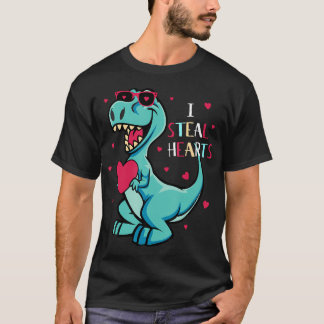 Camiseta Eu Roubo Dia de os namorados Dinossauros Valente