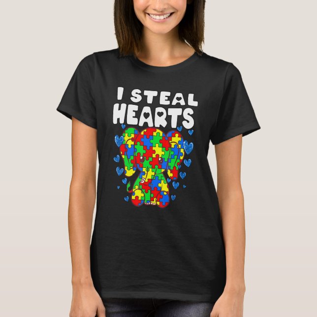 Camiseta Eu Roubo Óculos, Quebra-cabeça, Autismo, Conscienc (Frente)