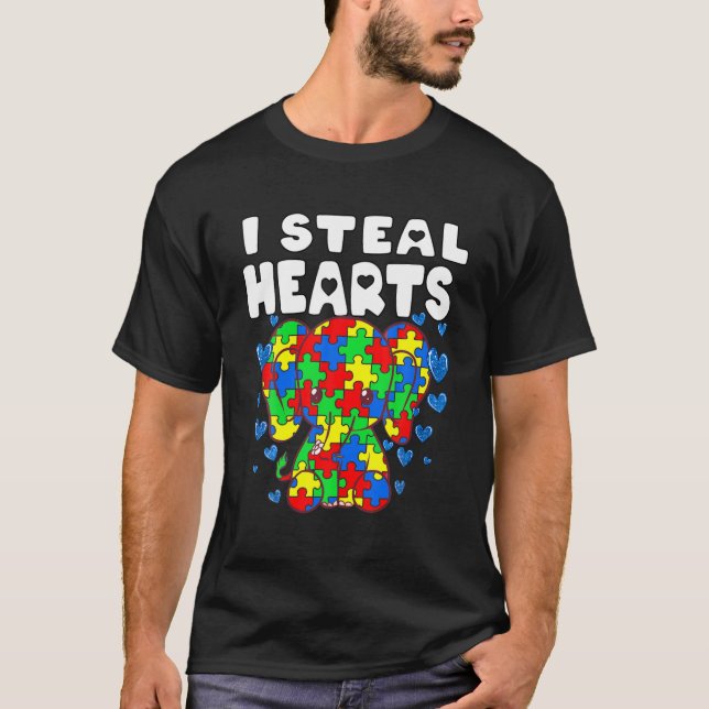 Camiseta Eu Roubo Óculos, Quebra-cabeça, Autismo, Conscienc (Frente)