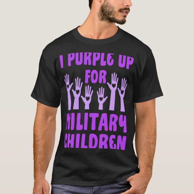 Camiseta Eu roxo para crianças militares (Frente)