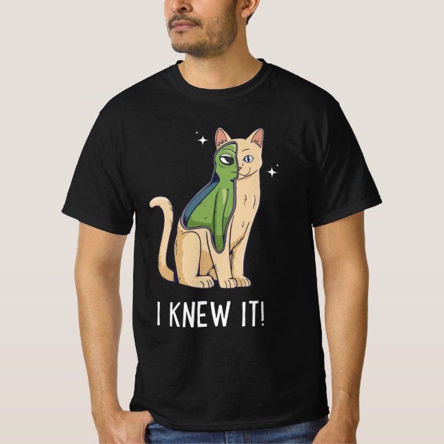 Camiseta Eu Sabia. Gatinho alienígena (Frente)