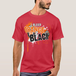 Camiseta Eu sangrava laranja e preto