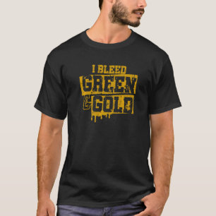 Camiseta Eu sangrei o futebol escolar verde e Dourado no di