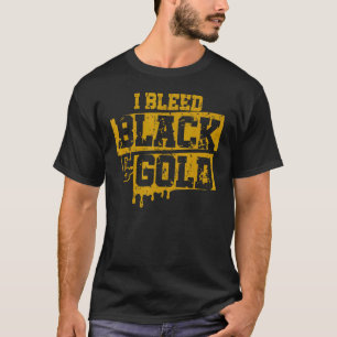 Camiseta Eu sangrei o futebol negro e Dourado do grupo de j