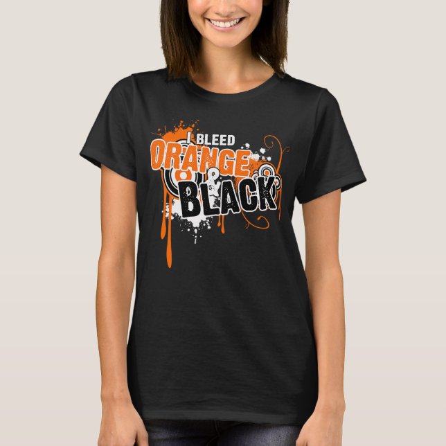 Camiseta Eu Sangro Laranja e Preto (Frente)