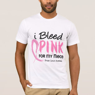 Camiseta Eu sangro o rosa para meu cancro da mama da