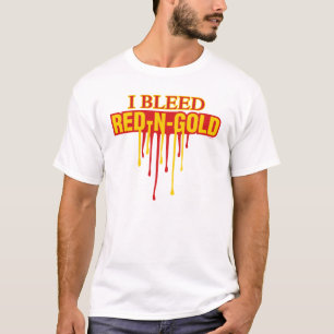 Camiseta Eu Sangro Vermelho e Dourado
