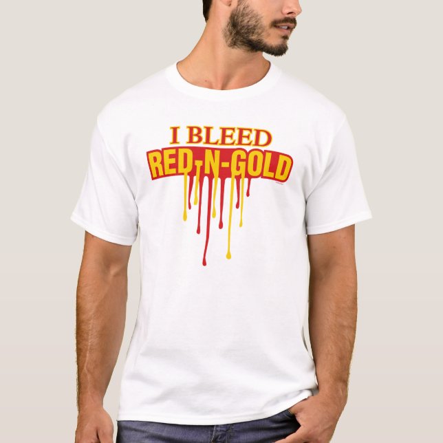 Camiseta Eu Sangro Vermelho e Dourado (Frente)