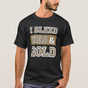 Camiseta Eu Sangro Vermelho e Dourado Fã de Equipe Esportiv