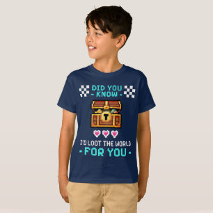 Camiseta Eu Saquearia o Mundo Por Você Retro Gamer Pixel Ar