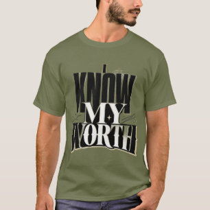 Camiseta Eu Sei Meu Valor Citação Inspiradora Negrito