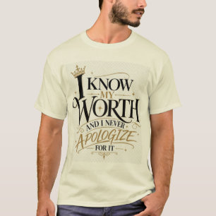 Camiseta Eu Sei Meu Valor Coroa de Confiança Citação Femini