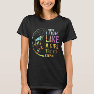 Camiseta Eu sei peixes de I como uma tentativa da menina