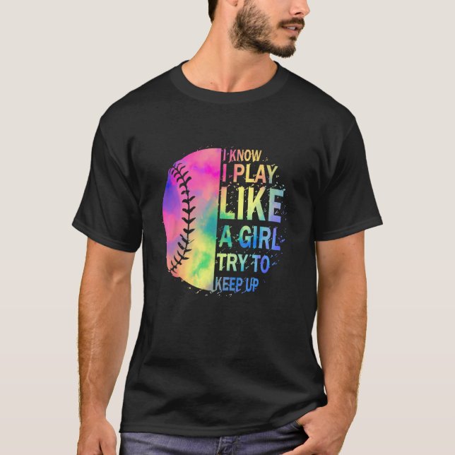 Camiseta Eu Sei Que Brinco Como Uma Garota Tentando Continu (Frente)