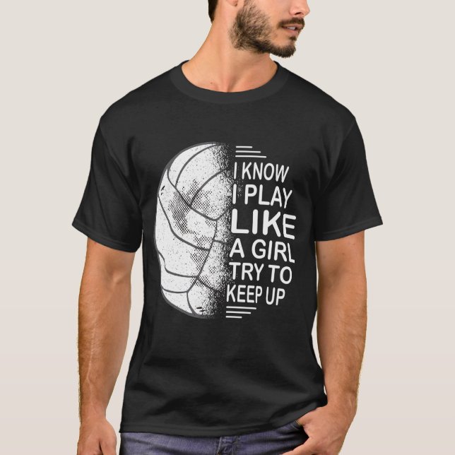 Camiseta Eu Sei Que Eu Toco Como Uma Garota Tentando Contin (Frente)