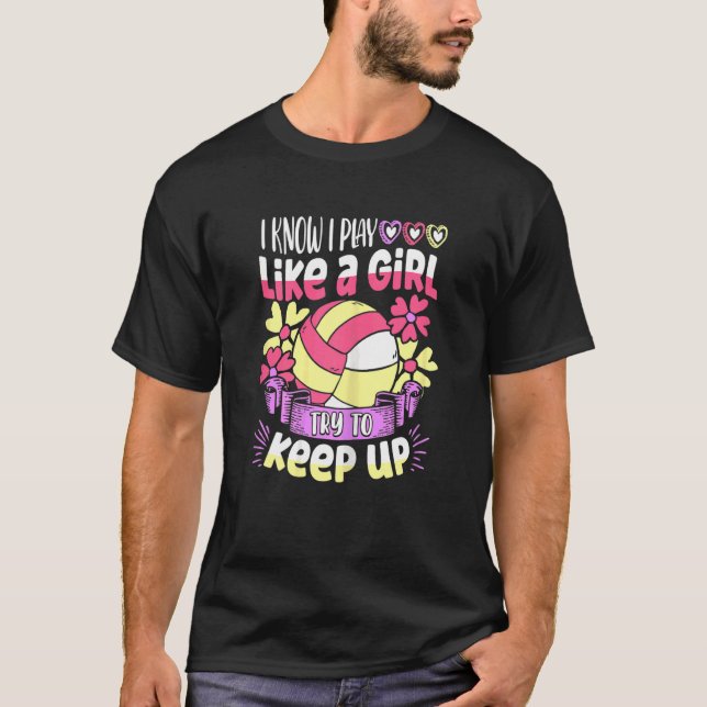 Camiseta Eu Sei Que Eu Toco Como Uma Garota Tentando Contin (Frente)