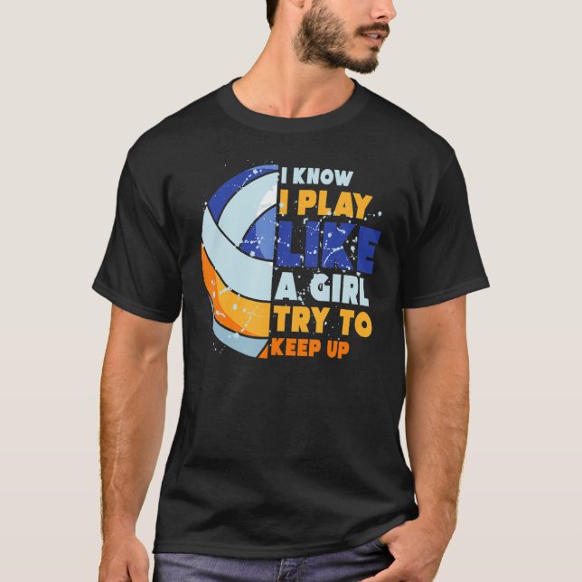 Camiseta Eu Sei Que Eu Toco Como Uma Garota Tentando Contin (Frente)