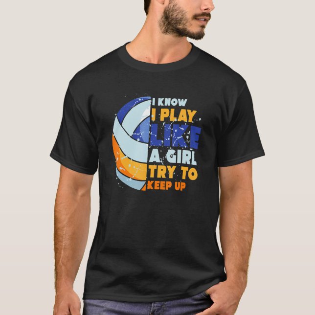 Camiseta Eu Sei Que Eu Toco Como Uma Garota Tentando Contin (Frente)
