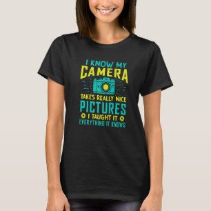 Camiseta Eu Sei Que Minha Câmera Pega Foto Muito Boa