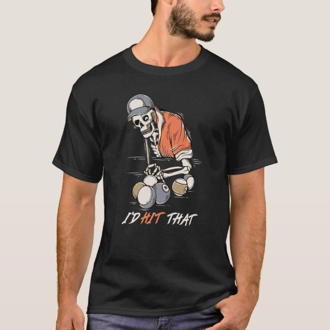 Camiseta Eu sempre acertava no bilhar dos jogos desportivos (Frente)