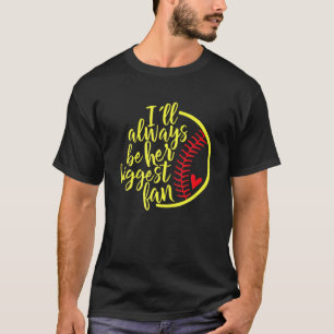 Camiseta Eu sempre serei a maior fã de softball mãe Vintag
