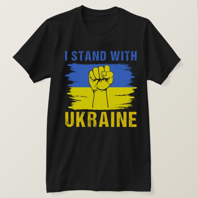 Camiseta Eu Sento-Me Com A Ucrânia (Frente do Design)