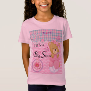 Camiseta Eu serei uma Irmã Grande, Marche Meninas T-shirt