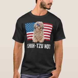 Camiseta Eu Shih Tzu Não É Proprietário De Cão De Bandeira 