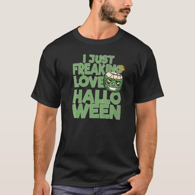 Camiseta Eu simplesmente adoro o Halloween  Coco Jack O Lan (Frente)