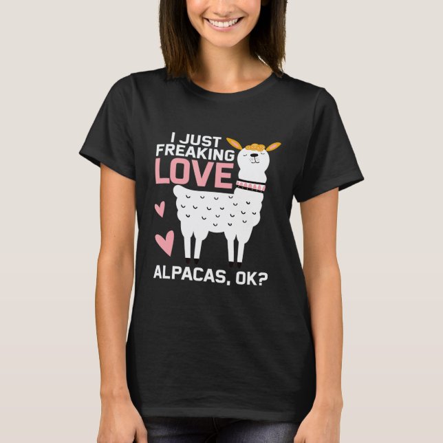Camiseta Eu simplesmente amo Alpacas Amante de Llamas da Mo (Frente)