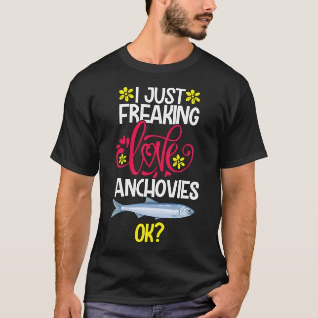 Camiseta Eu simplesmente amo anchovas Ok (Frente)