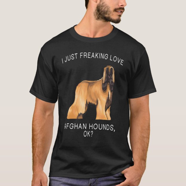 Camiseta Eu simplesmente amo cachorro Afghan Hound Ok (Frente)