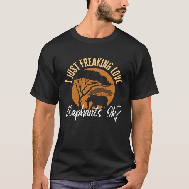Camiseta Eu simplesmente amo elefantes ok mamute florestal (Frente)