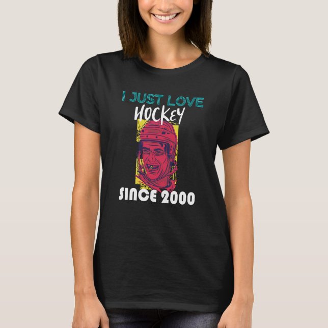 Camiseta Eu simplesmente amo hóquei desde 2000 (Frente)