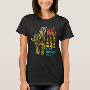 Camiseta Eu simplesmente amo muito cavalos tá citação de c