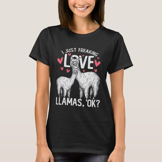 Camiseta Eu simplesmente amo muito lhamas ok lhama (Frente)