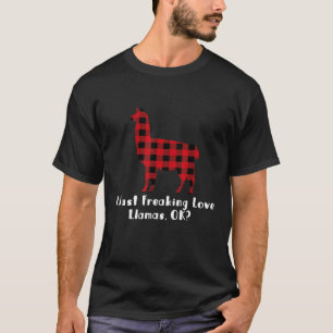 Camiseta Eu simplesmente amo muito lhamas OK Xadrez Escocês