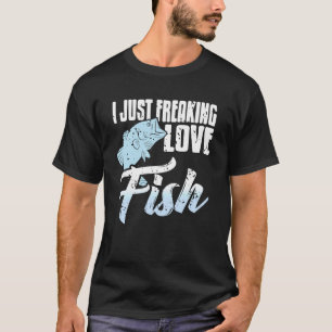 Camiseta Eu simplesmente amo muito peixes Citação de paixão
