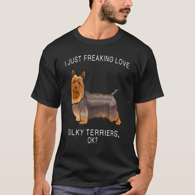 Camiseta Eu simplesmente amo Silky Terrier Ok Cachorro (Frente)