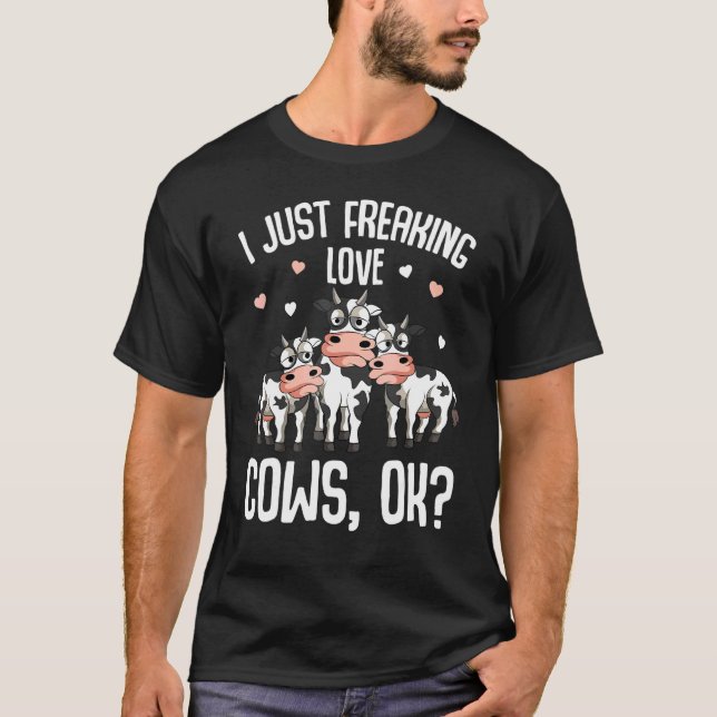 Camiseta Eu simplesmente amo vacas agricultores amante de v (Frente)