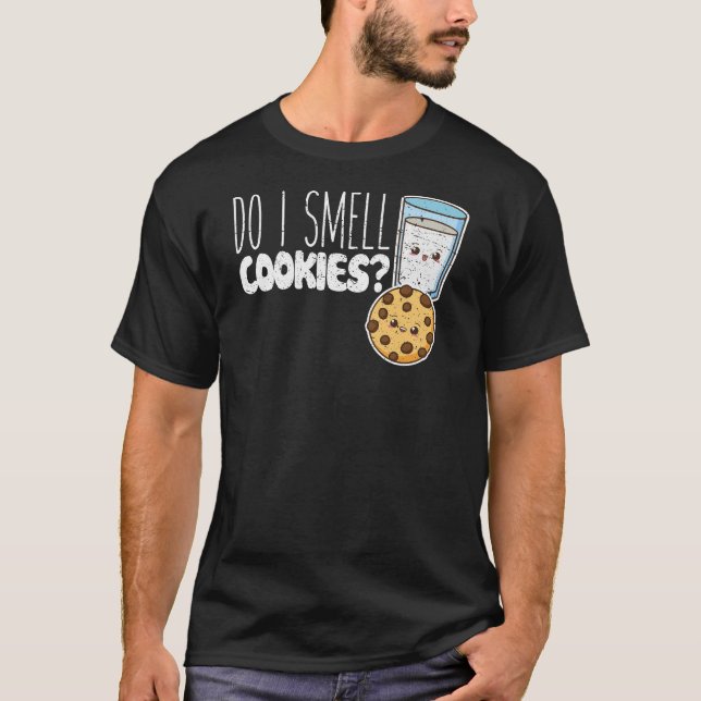 Camiseta Eu Sinto Cheiro de Biscoitos? Piada Fofo Amante de (Frente)