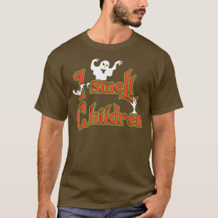 Camiseta Eu sinto cheiro de crianças fantasia simples de Ha